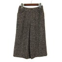 【中古】neuf cent neuf ヌフソンヌフ パンツ ガウチョパンツ ブークレー ウール ストレッチ M 38 杢ブラウン レディース 【ベクトル 古着】 250120
