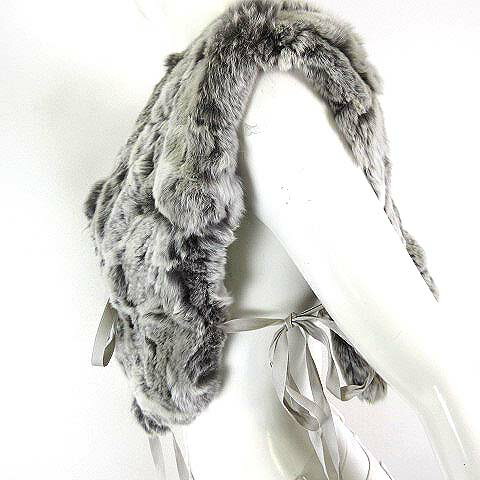 【中古】アストラット ASTRAET レッキス ファー ベスト ジレ ジャケット 毛皮 F グレー 美品 リアルファー レディース 【ベクトル 古着】 250219