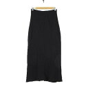 【中古】ユニクロ UNIQLO マメクロゴウチ Mame Kurogouchi 3Dリブバックスリット ロングスカート L 黒 ブラック 01-25-2N045...