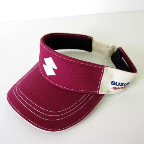 【中古】スズキ SUZUKI バイザー サンバイザー ロゴ 立体 刺繍 バイク F エンジ アイボリー 完売 バイク用品 レア 希少 メンズ レディース 【ベク...