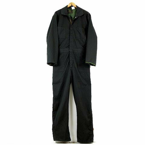 【中古】ヴィンテージ VINTAGE sears シアーズ USA製 80’S ジャンプスーツ つなぎ オールインワン 長袖 ジップアップ L-XL 46 ダークグリーン 深緑 レア 希少 80年代 アメリカ製 メンズ