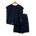 【中古】レプシィム ローリーズファーム LEPSIM LOWRYS FARM 上下セットアップ ブラウス プルオーバー シアー シースルー チェック コットン ...