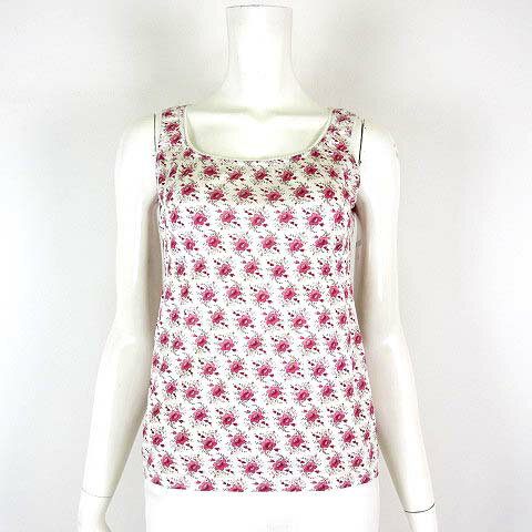 【中古】ミッシェルクラン MICHEL KLEIN トップス カットソー プルオーバー リバティ 小花柄 レース コットン ノースリーブ M 38 オフ白 マルチカラー レディース 【ベクトル 古着】 250704 【中古】ミッシェルクラン MICHEL KLEIN トップス カットソー プルオーバー リバティ 小花柄 レース コットン ノースリーブ M 38 オフ白 マルチカラー レディース 【ベクトル 古着】 250704