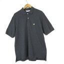 【中古】ブルックスブラザーズ BROOKS BROTHERS ポロシャツ GOLDEN FLEECE POLO SHIRT ロゴ 刺繍 コットン 鹿の子 半袖 M チャコールグレー 【ベクトル 古着】 250704