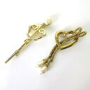 【中古】ニナリッチ NINA RICCI ブローチ ピンブローチ パール装飾 ハート型 2個 セット ゴールド色 アクセサリー ジュエリー レディース 【ベクト...