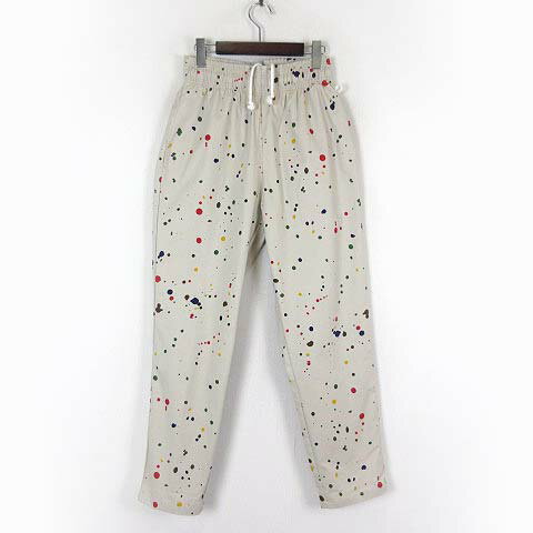 【中古】クックマン Cookman シェフパンツ イージーパンツ Chef Pants ソーススプラッシュ Sauce Splash ペイント加工 M ベージュ 美品 メンズ レディース 【ベクトル 古着】 250717