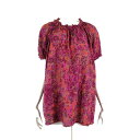 【中古】未使用品 ワコール WACOAL 俣野温子 ATSUKO MATANO マタノアツコ パジャマ ルームウエア ナイトウエア シャツ トップス カットソー 半袖 楊柳 コットン 花柄 L ピンク オレンジ エンジ 美品 レディース