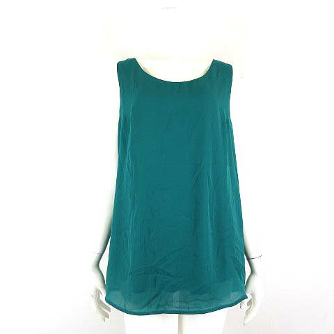 【中古】マーベラスバイピエロ marvelous by Pierrot ブラウス プルオーバー シアー シフォン ストレッチ ノースリーブ LL グリーン系 大きいサイズ レディース 【ベクトル 古着】 250819