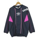 【中古】アンブロ UMBRO ウインドブレーカー トップス プルオーバー ナイロン 配色 ロゴ プリント 長袖 M 紺 ネイビー 白 ホワイト ピンク スポーツ...