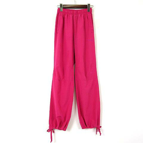 【中古】ケイパ kaepa パンツ ソフト ナイロン ジョガーパンツ 裾リボン ロゴ 刺繍 ストレッチ S ショ..