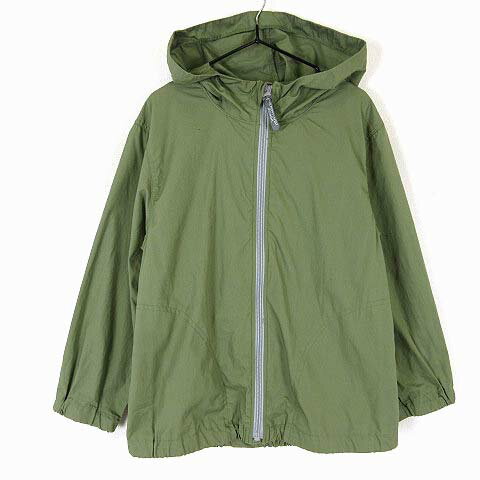 【中古】ブリーズ BREEZE ジャケット マウンテンパーカー ウインドブレーカー ジップアップ 配色 フード コットン 長袖 130 モスグリーン グレー 男の子 KIDS キッズ 【ベクトル 古着】 251120