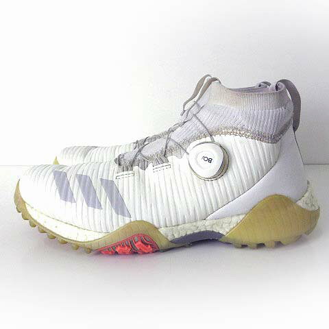 【中古】アディダス adidas 20SS ゴルフシューズ CODECHAOS BOA コードカオス ボア ミッドカット EE9106 スニーカー 25.5cm 白 ホワイト US 8 くつ 靴 シューズ GOLF メンズ 【ベクトル 古着】 260806