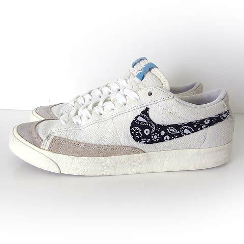 【中古】ナイキ NIKE スニーカー ブレーザー ロー '77 ヴィンテージ Blazer Low '77 Vintage ペイズリースウッシュ Paisley Swoosh シューズ 26.5cm 白 ホワイト 黒 US 8.5 くつ 靴 DJ4665-100 メンズ