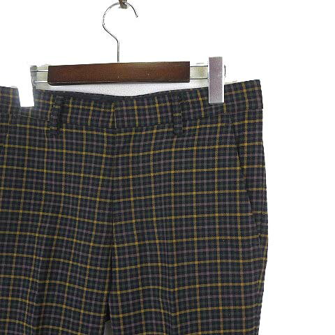 【中古】ハレ HARE パンツ テーパードパンツ チェック ウールライク センタープレ...