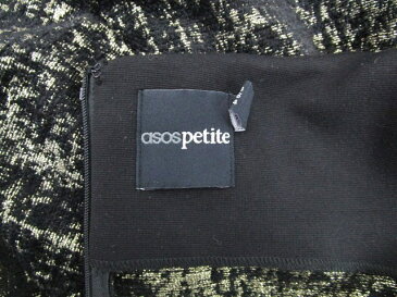 エイソス asos petite ワンピース 七分袖 切替 ラメ ミニ ドレス US4 黒 ブラック ストレッチ B92929 レディース 【中古】【ベクトル 古着】 180619 ブランド古着ベクトルプレミアム店