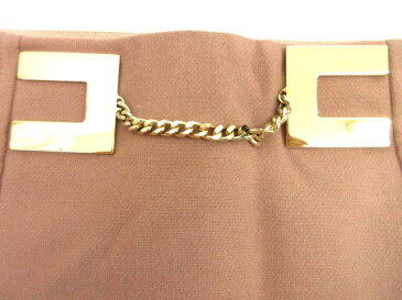 ELISABETTA FRANCHI スカート ミニ タイト バックジップ ロゴ金具 ストレッチ イタリア製 42 くすみピンク Y95540 レディース 【中古】【ベクトル 古着】 180807 ブランド古着ベクトルプレミアム店