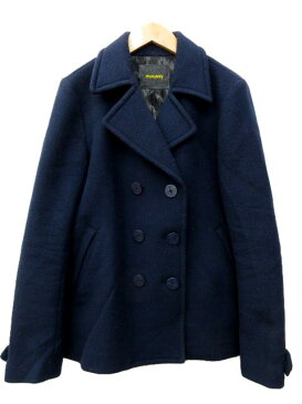 マウジー moussy Pコート ハーフ 中わた 裏キルティング ウール混 ピーコート アウター 2 紺 ネイビー Y97507 レディース 【中古】【ベクトル 古着】 180918 ブランド古着ベクトルプレミアム店