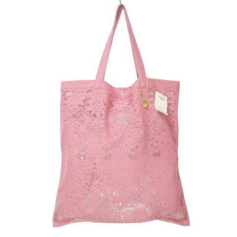【中古】未使用品 近沢レース タグ付き エコバッグ トートバッグ 総レース A4収納 鞄 チャーム ピンク X レディース 【ベクトル 古着】 240612のサムネイル