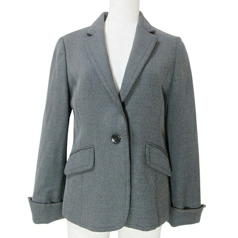 【中古】グリーンレーベルリラクシング ユナイテッドアローズ green label relaxing メッシュ テーラードジャケット シングル 1B 総裏地 38 M相当 グレー ■GY14 X レディース 【ベクトル 古着】 250201
