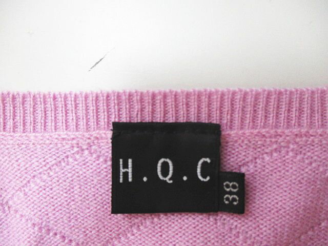 【中古】H.Q.C アンサンブルニット カシミヤ ダイヤ柄 長袖 カーディガン 半袖 ニット セーター 38 ピンク タートルネック レディース 【ベクトル 古着】 240128 3