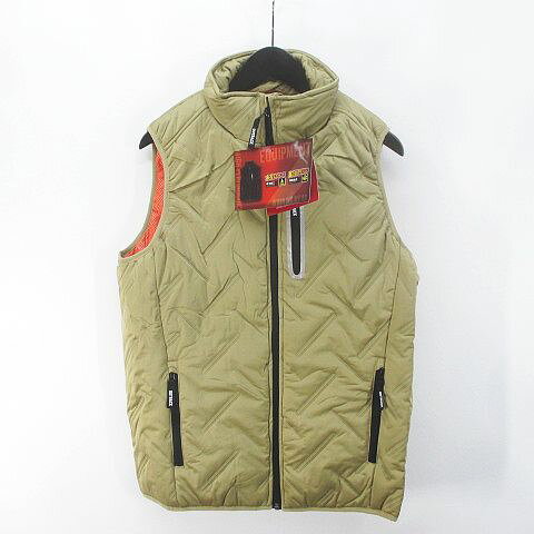 【中古】未使用品 OUTBACK WORKS キルティングベスト M ベージュ系 ジップアップ ポケット タグ付き メンズ 【ベクトル 古着】 240216