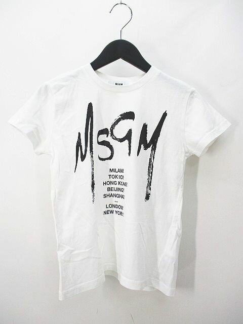 【中古】エムエスジーエム MSGM 半袖 Tシャツ 8anni 白系 ホワイト プリント キッズ 子供服 【ベクトル 古着】 240518