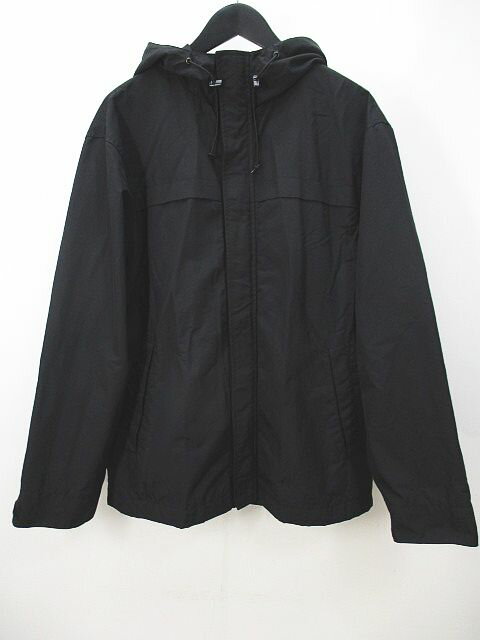 【中古】ユニクロ UNIQLO マウンテンパーカー ジャケット M 黒系 ブラック 無地 ジップアップ メッシュ裏地 メンズ 【ベクトル 古着】 240518