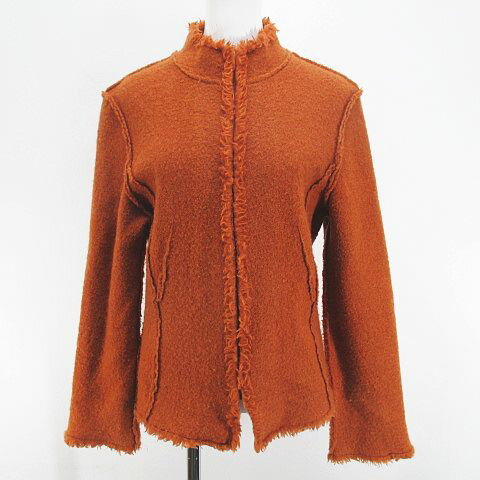 【中古】CLERMONT ジップアップ ジャケット 38 茶系 ブラウン 毛 ウール モヘア混 日本製 レディース 【ベクトル 古着】 250120