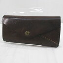 【中古】cham crue チャム 長財布 フラップ ブラウン 茶系 レザー 日本製 メンズ レディース 【ベクトル 古着】 250223