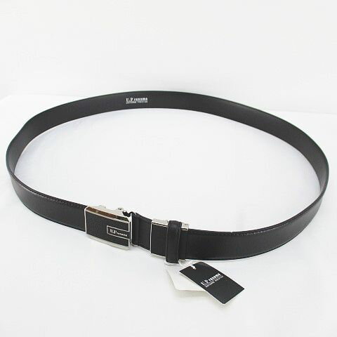 【中古】未使用品 ユーピーレノマ U.P renoma ベルト レザー 牛革 黒系 ブラック オートロック式 バックル タグ付 メンズ 【ベクトル 古着】 250310