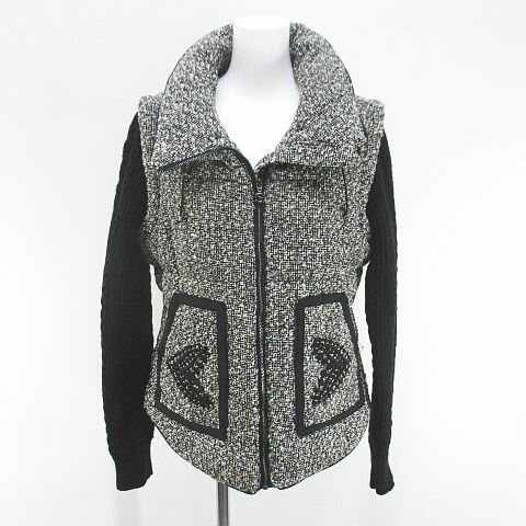 【中古】デシグアル Desigual 2WAY ニットジャケット ベスト 40 黒系 ブラック ジップアップ ポケット 裏地 レディース 【ベクトル 古着】 250317 【中古】デシグアル Desigual 2WAY ニットジャケット ベスト 40 黒系 ブラック ジップアップ ポケット 裏地 レディース 【ベクトル 古着】 250317