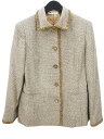 【中古】gupon Haute Couture セットアップ パンツスーツ ベージュ ミックス モール ボタン ジップフライ 裏地 レディース 【ベクトル 古着...