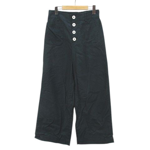 【中古】ドゥクラッセ DoCLASSE ロングパンツ 11 緑 グリーン系 フロントボタン ポケット 綿 コットン 麻 リネン混 レディース 【ベクトル 古着】 250402 【中古】ドゥクラッセ DoCLASSE ロングパンツ 11 緑 グリーン系 フロントボタン ポケット 綿 コットン 麻 リネン混 レディース 【ベクトル 古着】 250402