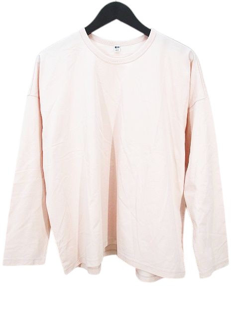 【中古】ユニクロ UNIQLO エアリズム 長袖 Tシャツ カットソー L ライトピンク 無地 クルーネック レディース 【ベクトル 古着】 250411のサムネイル