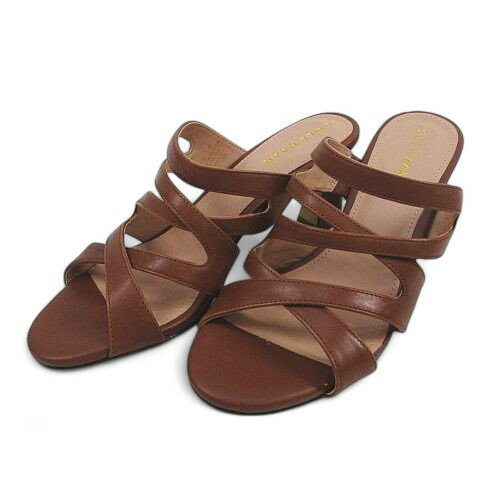 【中古】コールハーン COLE HAAN サンダル ミュール クロスデザイン 6B ブラウン 茶系 レザー レディース 【ベクトル 古着】 250414