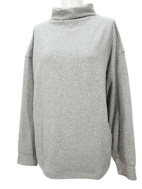 【中古】ユニクロ UNIQLO 長袖 ソフト ニット フリース モックネック M 灰系 グレー ストレッチ 【ベクトル 古着】 250429のサムネイル