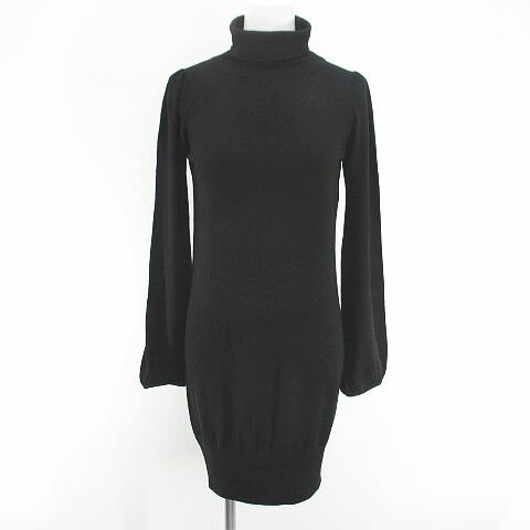 【中古】トラッゾドンナ Torrazzo Donna 長袖 膝丈 ニットワンピース ワンピース タートルネック 黒系 ブラック ストレッチ リブ 無地 レディース 【ベクトル 古着】 250520 【中古】トラッゾドンナ Torrazzo Donna 長袖 膝丈 ニットワンピース ワンピース タートルネック 黒系 ブラック ストレッチ リブ 無地 レディース 【ベクトル 古着】 250520