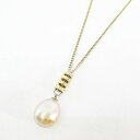 【中古】SN ネックレス ペンダント パール調 ラインストーン ゴールド系 ヒキワ アクセサリー レディース 【ベクトル 古着】 250529