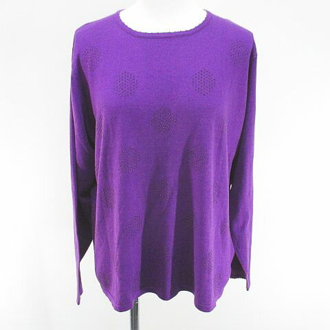 【中古】NONA 水玉 ドット 長袖 ニット セーター 絹 シルク カシミヤ混 15 紫系 パープル ビーズ レディース 【ベクトル 古着】 250606 【中古】NONA 水玉 ドット 長袖 ニット セーター 絹 シルク カシミヤ混 15 紫系 パープル ビーズ レディース 【ベクトル 古着】 250606