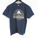 【中古】新日本プロレス DOMINION 2018 OSAKA-JO HALL 半袖 Tシャツ カットソー M 紺系 ネイビー プリント メンズ 【ベクトル 古...