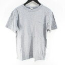 【中古】チャンピオン CHAMPION 半袖 Tシャツ カットソー S 灰系 グレー ロゴ 刺繍 ワッペン 胸ポケット レディース 【ベクトル 古着】 2506...