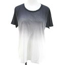 【中古】ダンスキン DANSKIN スポーツウェア 半袖 Tシャツ カットソー XL 灰系 グレー グラデーション 透け感 無地 レディース 【ベクトル 古着】...
