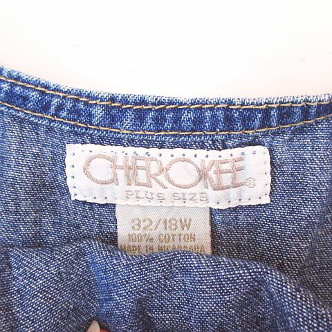 ����šۥ��������� CHEROKEE �ǥ˥� �����ѡ��������� ���ԡ��� ɨ�� PLUS SIZE 32/18W �ķ� �֥롼 ̵�� �ݥ��å� ��ǥ����� �ڥ٥��ȥ� ����� 250904