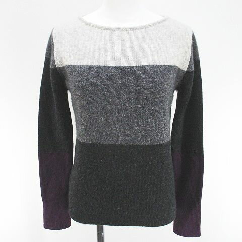 【中古】プランピーナッツ plumpynuts 長袖 ニット セーター カシミヤ 灰系 グレー 無地 レディース 【..