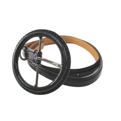 【中古】RH milano 細ベルト レザー 本革 44/80 黒系 ブラック ピン式 バックル 小物 レディース 【ベクトル 古着】 251014