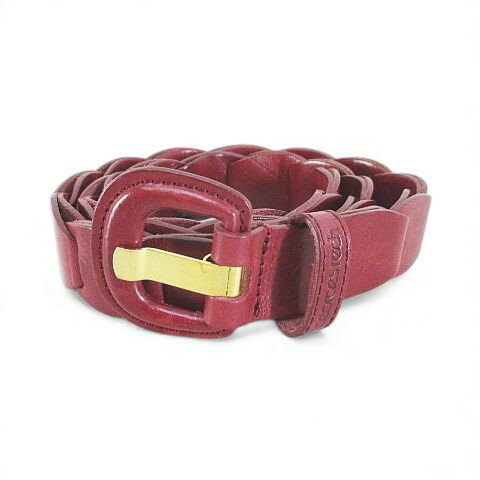 【中古】ジョルジュレッシュ GEORGES RECH ベルト レザー ボルドー系 ワインレッド イタリア製 ピン式 バックル 小物 レディース 【ベクトル 古着】 251023