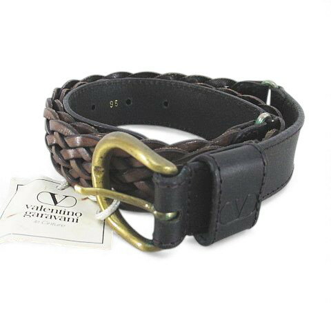 【中古】バル バイ ヴァレンティノガラヴァーニ VAL by VALENTINO GARAVANI プレーンベルト メッシュベルト 95 茶系 ブラウン イタリア製 ピン式 バックル 小物 タグ付 メンズ 【ベクトル 古着】 251116
