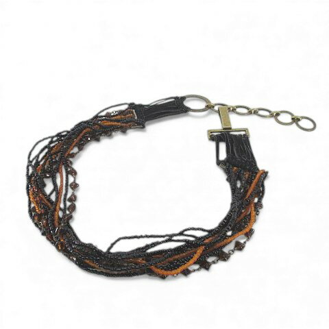 【中古】ベルト 12連ビーズ 黒系 ブラック ホック ストーン調 小物 アクセサリー レディース 【ベクトル 古着】 251027