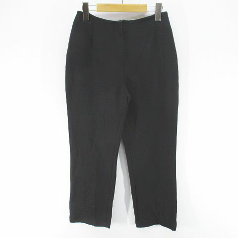 【中古】アイスバーグ ICEBERG アンクル丈 クロップドパンツ ジップフライ 42 黒系 ブラック イタリア製 毛 ウール 無地 レディース 【ベクトル 古着】 251103