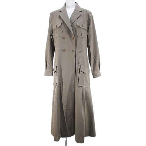 【中古】インゲボルグ INGEBORG 2way 長袖 コート ワンピース ロング丈 4 茶系 モカ 無地 ダブルボタン プリーツ 裏地 レディース 【ベクトル 古着】 251121